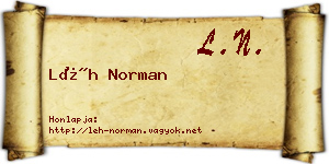 Léh Norman névjegykártya
